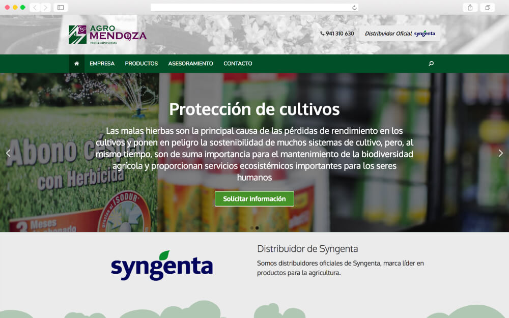 Diseño sitio web Agromendoza realizado por Fórmula Click